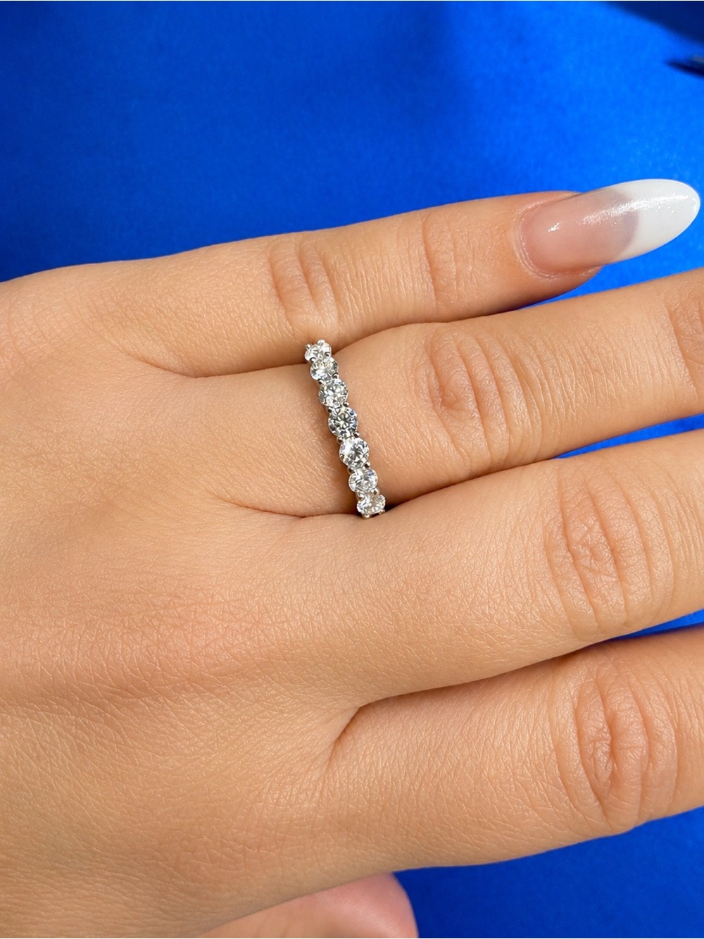 Moissanite Half Eternity Band in 925